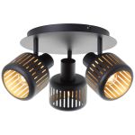 Brilliant Tyas Lampa sufitowa  Aluminium Metal Czarny Złoty | 370mm -  Nadaje Się Do 3x E14