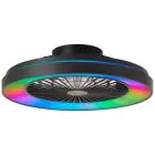 Brilliant Mazzaro Wentylator Sufitowy Plastikowy Czarny 36W 4700lm - 830-865 CCT+RGB | 485mm - Zdalne Sterowanie Ściemnianie