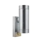 Nordlux Tin Światło Ścienne Metal i Szkło Szary Up & Down | 76mm - IP54 - Nadaje Się Do 2x GU10 - Czujnik ruchu i Światła